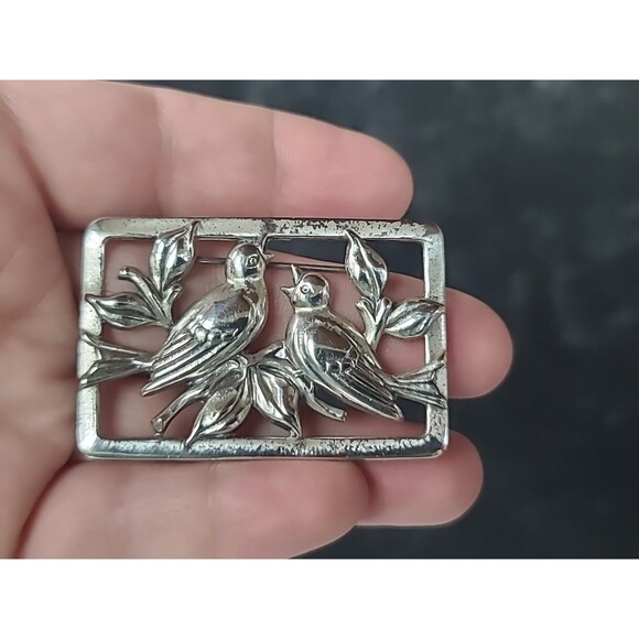 925 Sterling Silver Norseland By Coro Bird Brooch Vintage - Picture 11 of 11